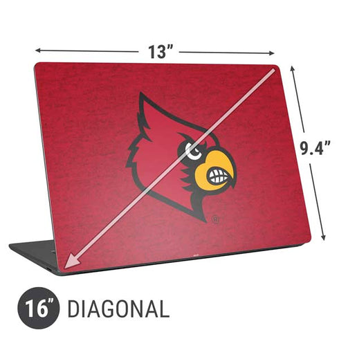 University of Louisville Red Background Universal Laptop 16in (13 x 9.4in) Skin