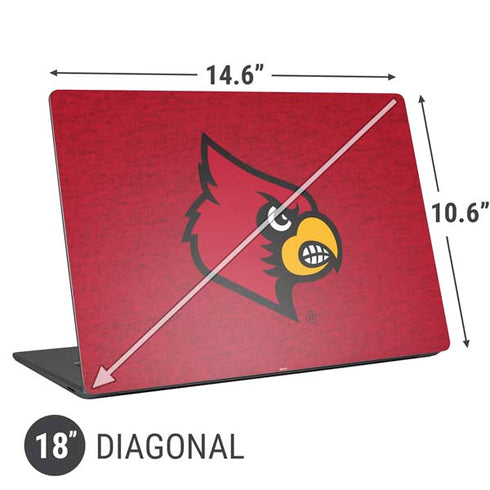 University of Louisville Red Background Universal Laptop 18in (14.6 x 10.6in) Skin