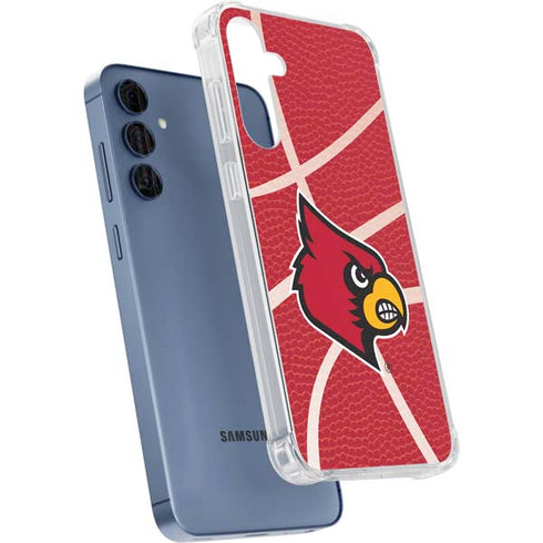 University of Louisville Red Basketball Galaxy A55 5G Clear Case
