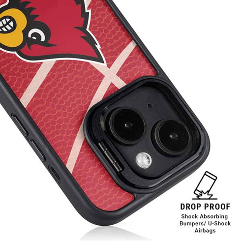 University of Louisville Red Basketball iPhone 15 Kickstand Case