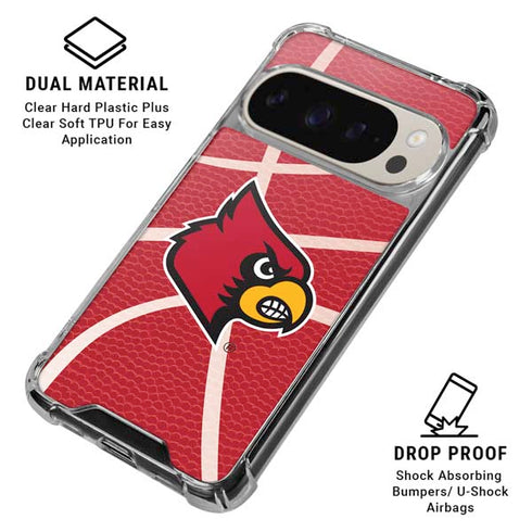 University of Louisville Red Basketball Pixel 9/9 Pro Clear Case
