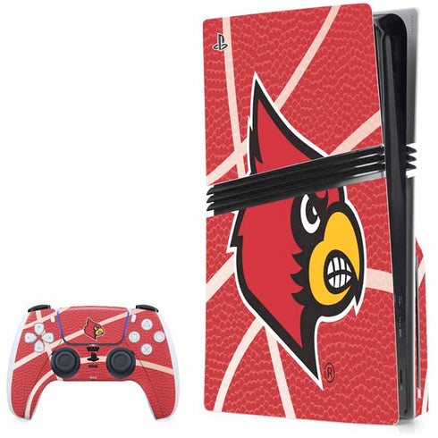 University of Louisville Red Basketball PS5 Pro Disk Bundle Skin