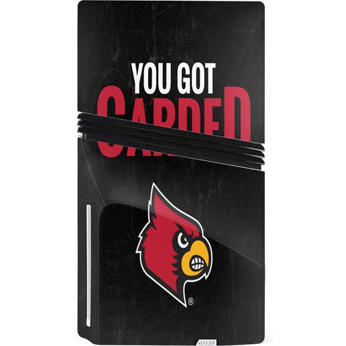 University of Louisville You Got Carded PS5 Pro Disk Console Skin