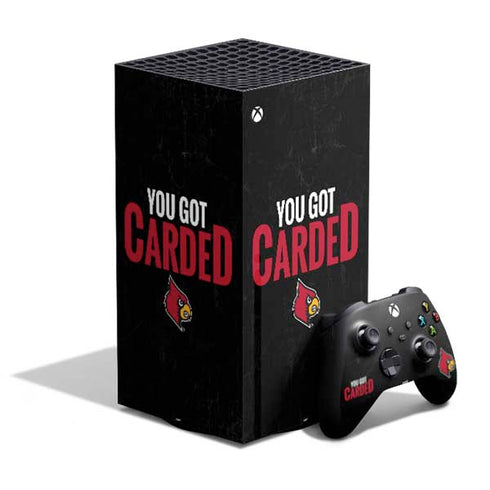 University of Louisville You Got Carded XBox Series X Digital Edition Bundle Skin