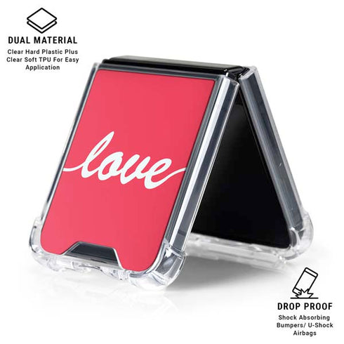 Love Banner Galaxy Z Flip6 Clear Case
