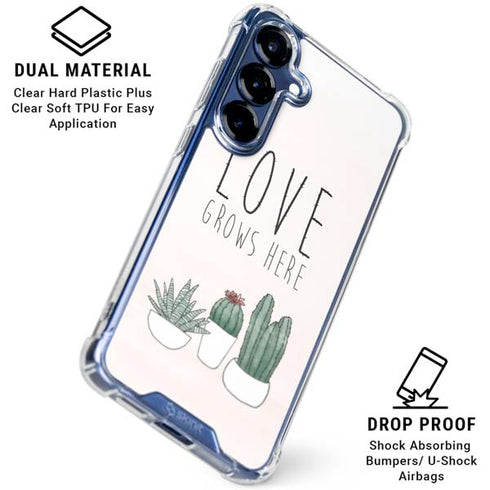 Love Grows Here Galaxy S25 Plus Clear Case
