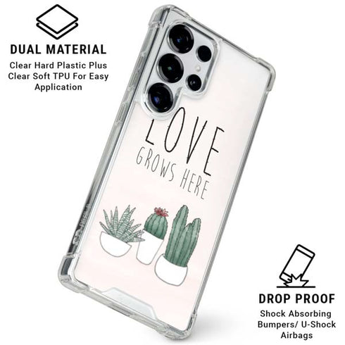 Love Grows Here Galaxy S26 Ultra Clear Case