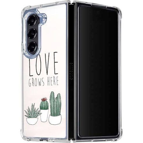 Love Grows Here Galaxy Z Fold5 5G Clear Case