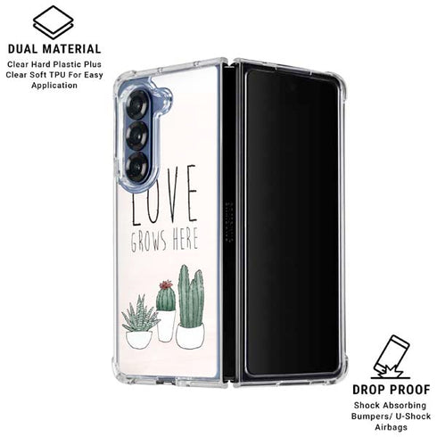 Love Grows Here Galaxy Z Fold6 Clear Case
