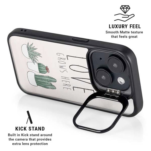 Love Grows Here iPhone 15 Kickstand Case