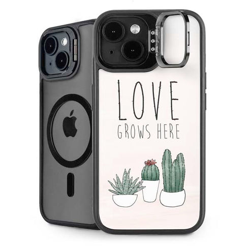Love Grows Here iPhone 15 Plus Kickstand Case
