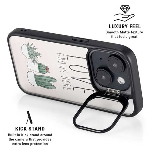 Love Grows Here iPhone 15 Plus Kickstand Case
