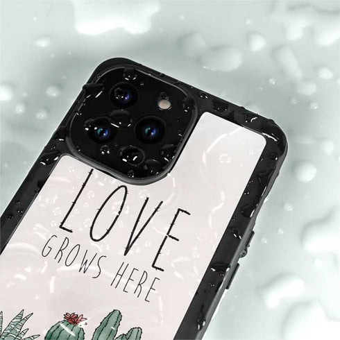 Love Grows Here iPhone 15 Pro Waterproof Case