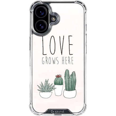 Love Grows Here iPhone 16 Clear Case