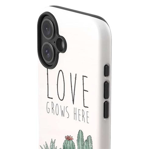 Love Grows Here iPhone 16 Plus Impact Case