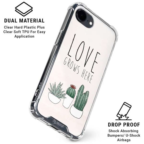 Love Grows Here iPhone 16e Clear Case