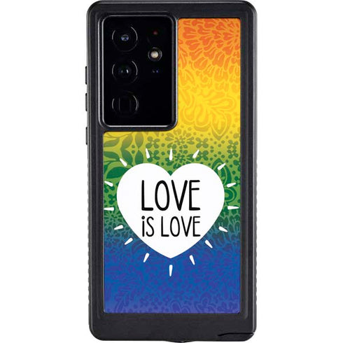 Love Is Love Rainbow Galaxy S24 Ultra Waterproof Case