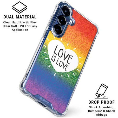 Love Is Love Rainbow Galaxy S25 Clear Case