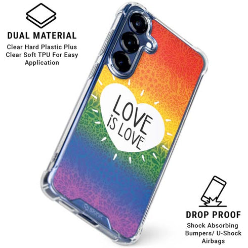 Love Is Love Rainbow Galaxy S25 Plus Clear Case