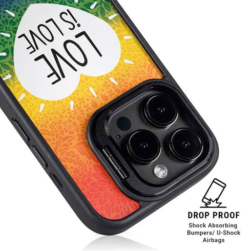 Love Is Love Rainbow iPhone 14 Pro Max Kickstand Case