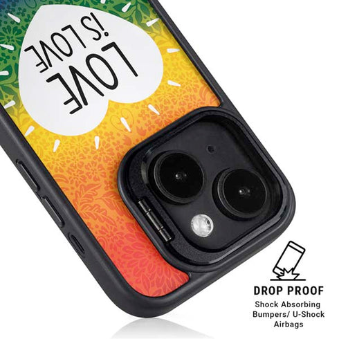 Love Is Love Rainbow iPhone 15 Plus Kickstand Case