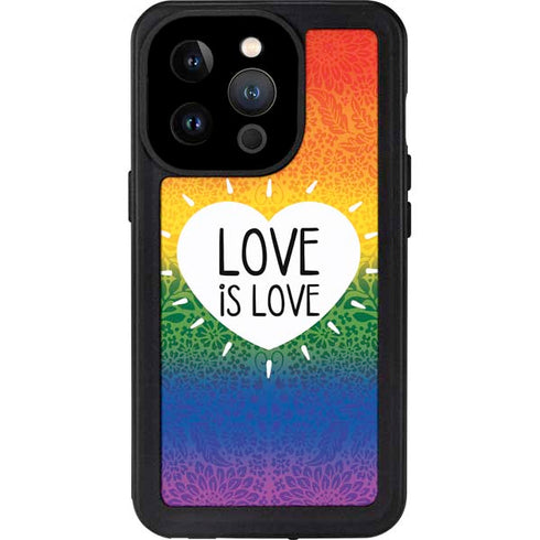 Love Is Love Rainbow iPhone 15 Pro Waterproof Case