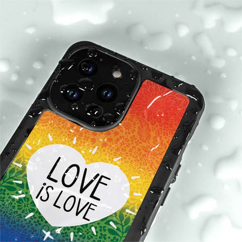 Love Is Love Rainbow iPhone 15 Pro Waterproof Case