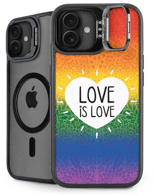 Love Is Love Rainbow iPhone 16 Kickstand Case
