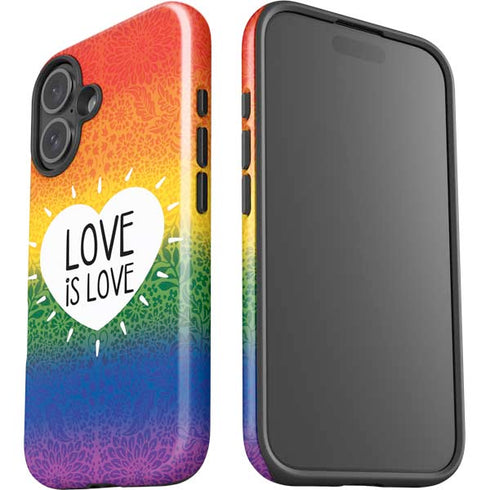 Love Is Love Rainbow iPhone 16 Plus Impact Case