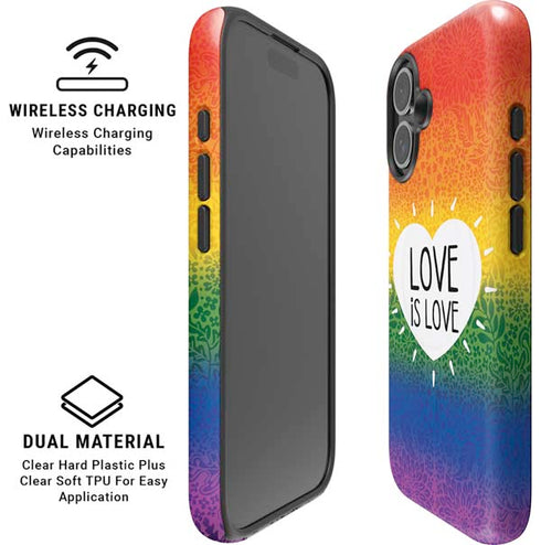 Love Is Love Rainbow iPhone 16 Plus Magsafe Impact Case