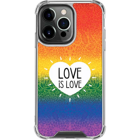Love Is Love Rainbow iPhone 16 Pro Clear Case