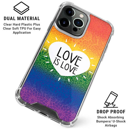 Love Is Love Rainbow iPhone 16 Pro Max Clear Case