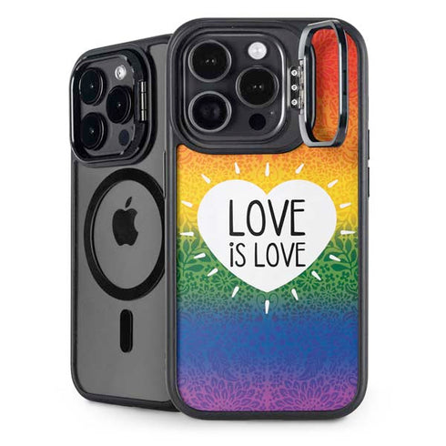 Love Is Love Rainbow iPhone 16 Pro Max Kickstand Case