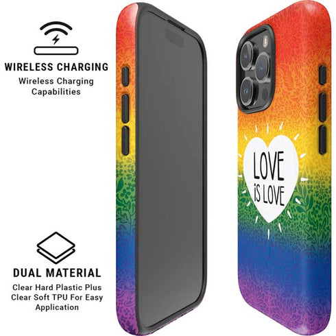Love Is Love Rainbow iPhone 16 Pro Max Magsafe Impact Case