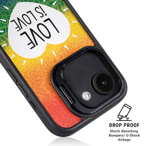 Love Is Love Rainbow iPhone 16e Kickstand Case