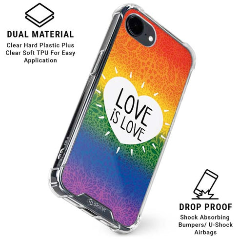 Love Is Love Rainbow iPhone 16e Clear Case