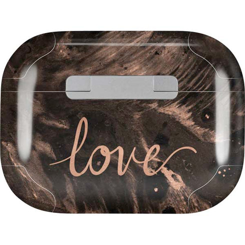 Love Rose Gold Black AirPods Skins