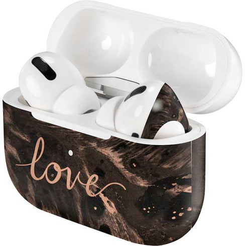 Love Rose Gold Black AirPods Skins