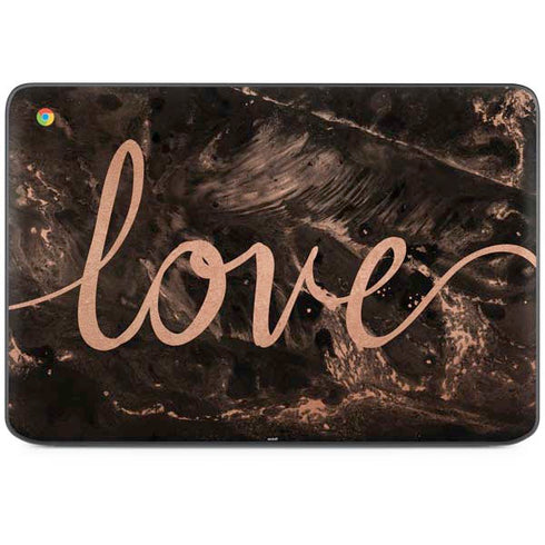 Love Rose Gold Black HP Chromebook Skin