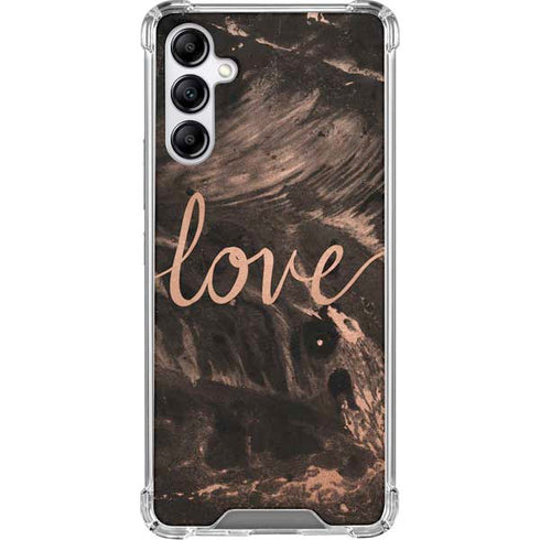 Love Rose Gold Black Gabb Phone 4 Clear Case