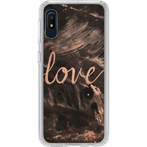 Love Rose Gold Black Galaxy Cases