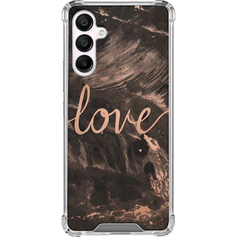 Love Rose Gold Black Galaxy A16 5G Clear Case