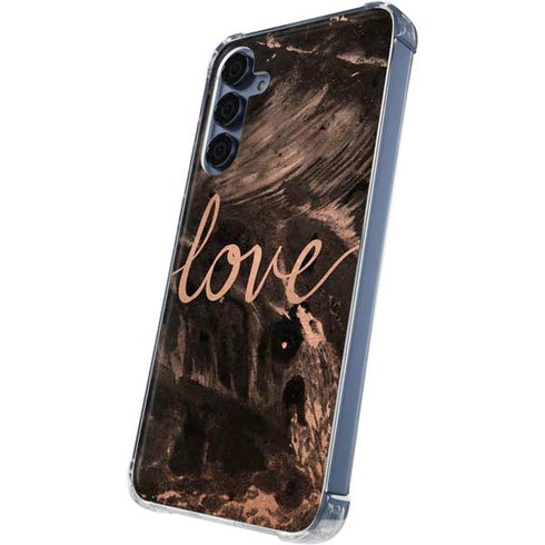 Love Rose Gold Black Galaxy A35 5G Clear Case