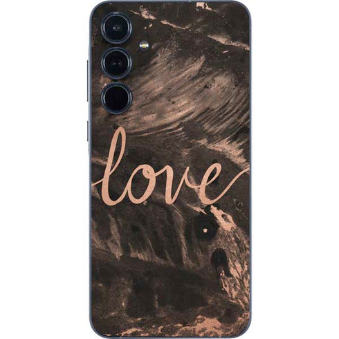 Love Rose Gold Black Galaxy A36 5G Skin
