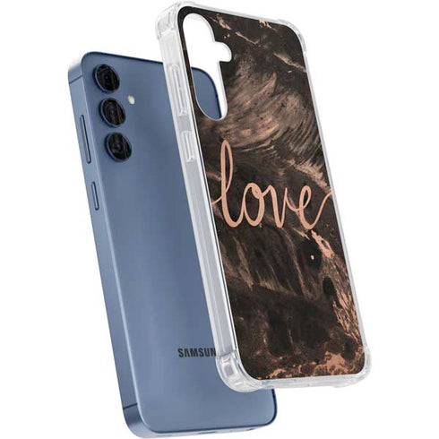 Love Rose Gold Black Galaxy A55 5G Clear Case