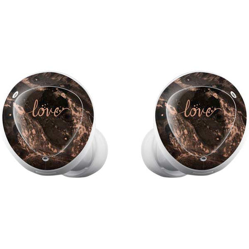 Love Rose Gold Black Galaxy Buds Plus Skin