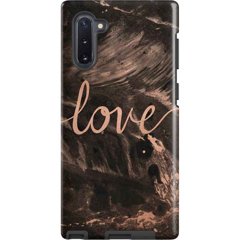 Love Rose Gold Black Galaxy Cases