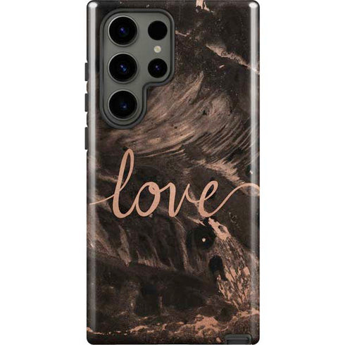 Love Rose Gold Black Galaxy S23 Ultra Pro Case