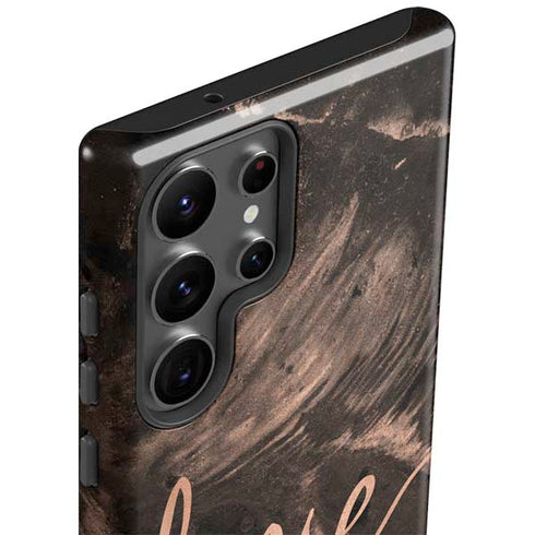 Love Rose Gold Black Galaxy S23 Ultra Pro Case