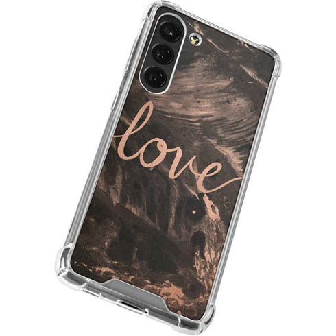 Love Rose Gold Black Galaxy S24 FE Clear Case